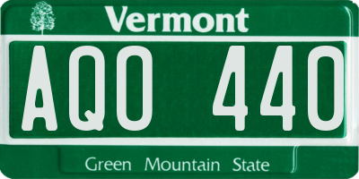 VT license plate AQO440