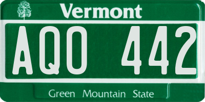 VT license plate AQO442