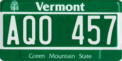 VT license plate AQO457