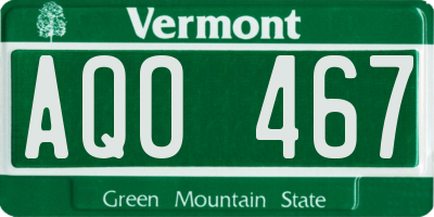 VT license plate AQO467