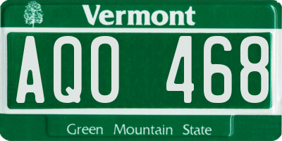 VT license plate AQO468