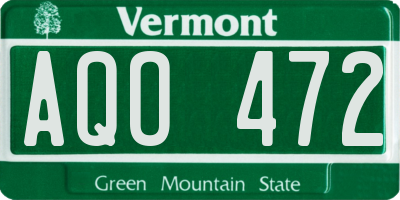 VT license plate AQO472