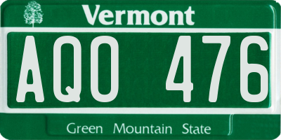 VT license plate AQO476