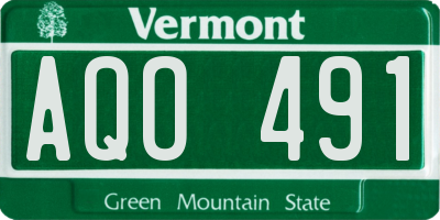 VT license plate AQO491