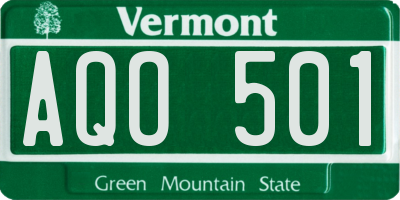 VT license plate AQO501