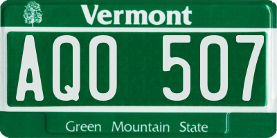 VT license plate AQO507