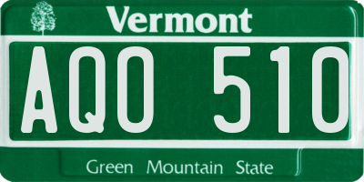 VT license plate AQO510