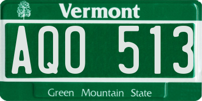 VT license plate AQO513