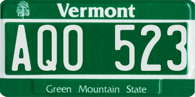 VT license plate AQO523