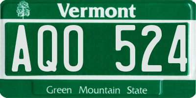 VT license plate AQO524