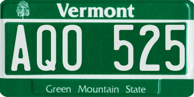 VT license plate AQO525