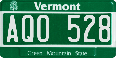VT license plate AQO528