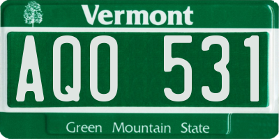 VT license plate AQO531