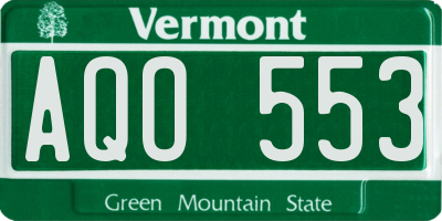 VT license plate AQO553