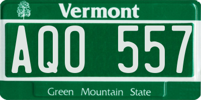 VT license plate AQO557