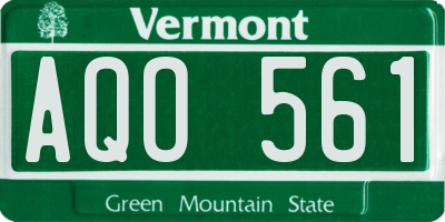 VT license plate AQO561