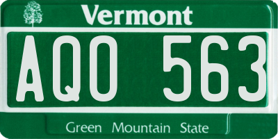 VT license plate AQO563