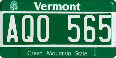VT license plate AQO565