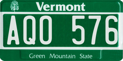 VT license plate AQO576
