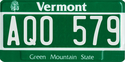 VT license plate AQO579