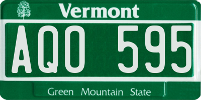 VT license plate AQO595