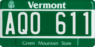VT license plate AQO611