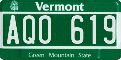 VT license plate AQO619