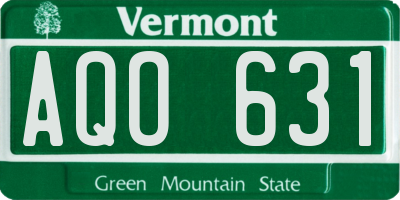 VT license plate AQO631