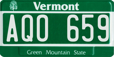 VT license plate AQO659