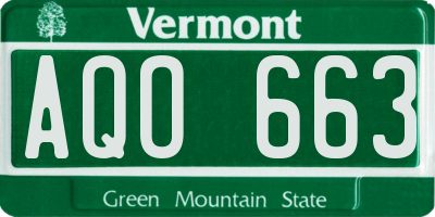VT license plate AQO663