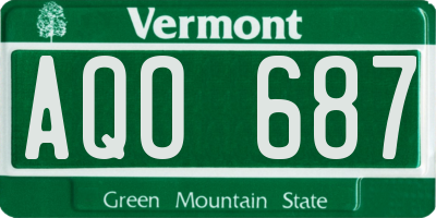 VT license plate AQO687
