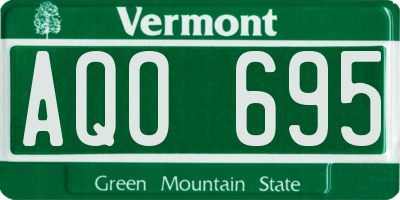 VT license plate AQO695