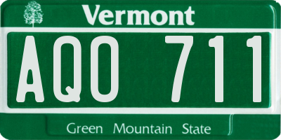 VT license plate AQO711