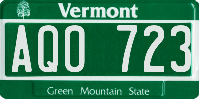 VT license plate AQO723