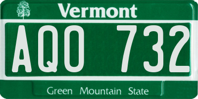 VT license plate AQO732