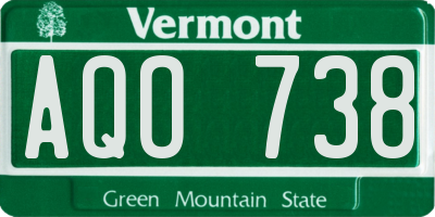 VT license plate AQO738