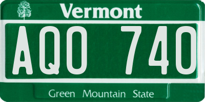 VT license plate AQO740
