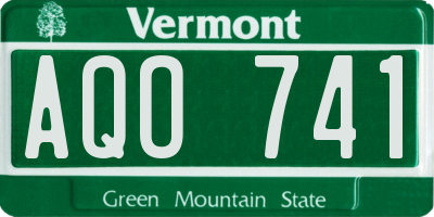 VT license plate AQO741
