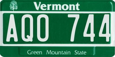 VT license plate AQO744