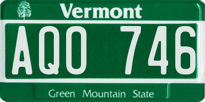 VT license plate AQO746