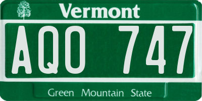 VT license plate AQO747