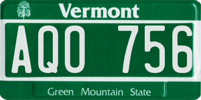 VT license plate AQO756