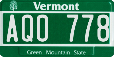 VT license plate AQO778