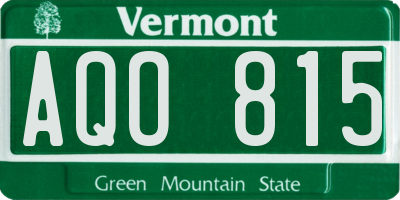 VT license plate AQO815