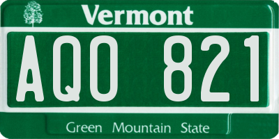 VT license plate AQO821