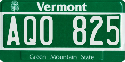 VT license plate AQO825