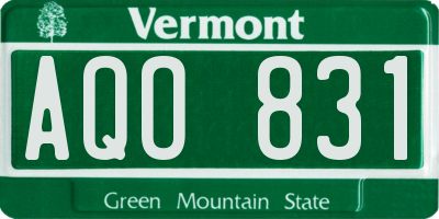 VT license plate AQO831