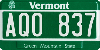 VT license plate AQO837