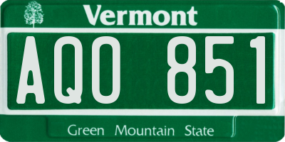 VT license plate AQO851