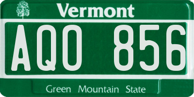 VT license plate AQO856